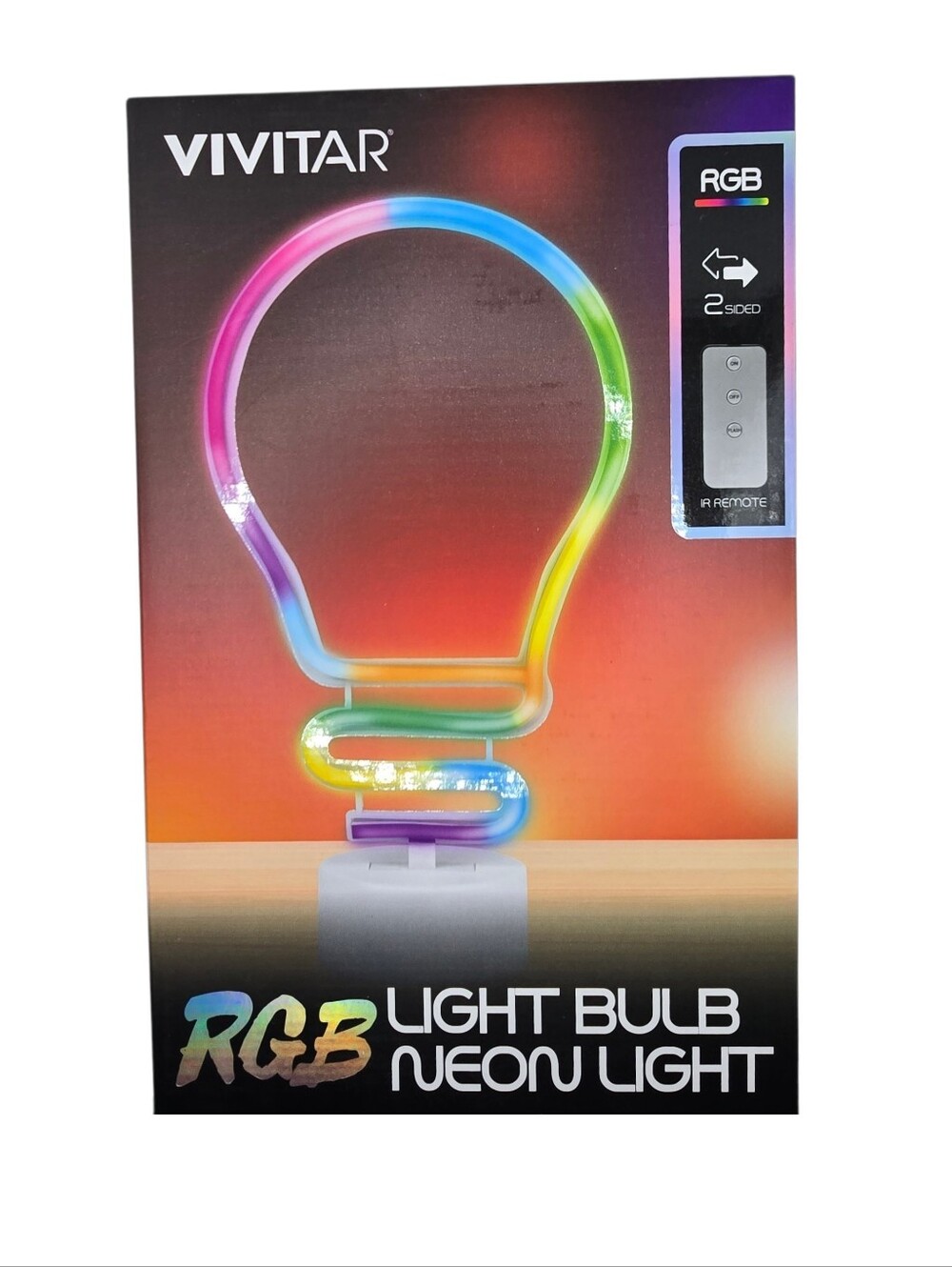 New Vivitar RGB Light Bulb Neon Lights IR Remote Includes Stand User Manual Cute
